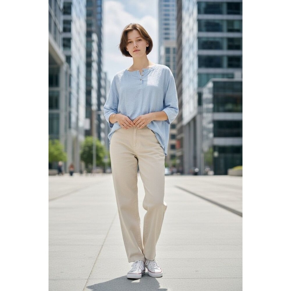 Women's Plus Size 3X BLUE Crinkle Tunic Top | Casual | Excellent Condition